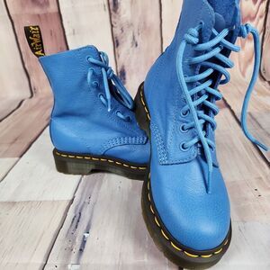 Dr. Martens 1460 Pascal Blue Virginia Leather Ankle Boots SIZE 5